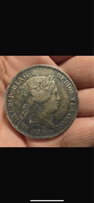 Moneda Plata Isabel II 1859 colecion