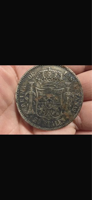 Moneda Plata Isabel II 1859 colecion