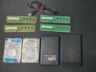3 Discos Duros 2.5 y 4 Memorias RAM 2GB