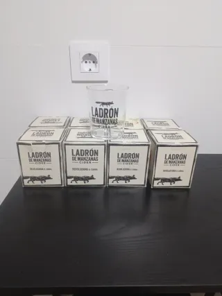 8 Vasos de cristal Ladrón de Manzanas (Nuevos)