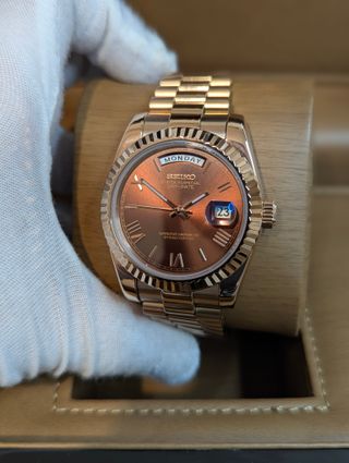 Reloj Seiko Mod Daydate Presidential Rose Marrón