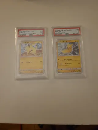 2 Cartas Pokémon Pikachu PSA 9/8 Japonés