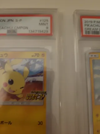 2 Cartas Pokémon Pikachu PSA 9/8 Japonés