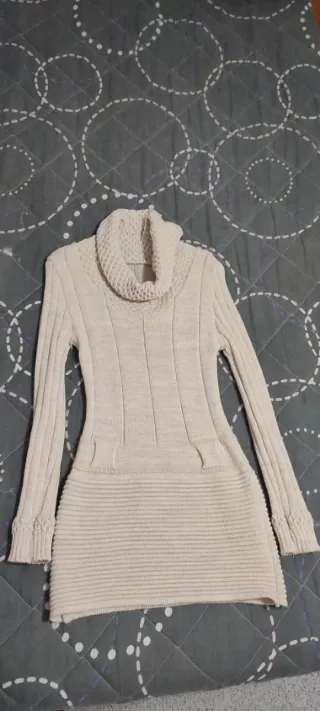 Vestido de punto invierno beige