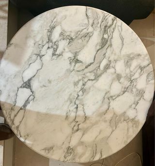 Tavolo da salotto MARMO (90 cm) e legno intagliato