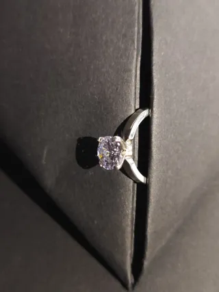 Anillo solitario Plata de rey con Circonita