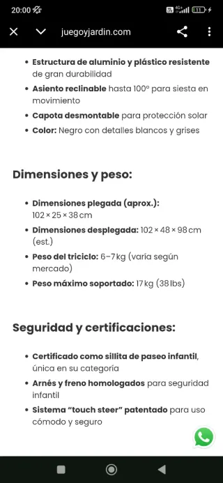 Silla Paseo Smart Trike STR3 6 en 1