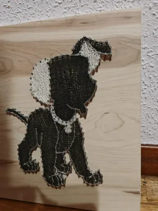 Cuadro Decorativo madera Huella Perro y Cachorro
