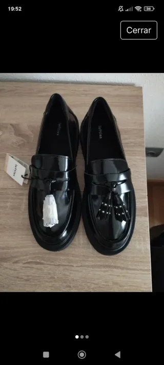 Mocasines negros Lefties con detalle de flecos