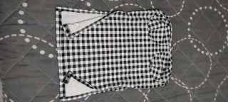 Top abierto cuadros blanco y negro