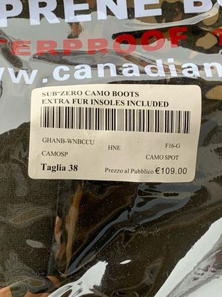 Stivali Canadian Sub Zero Camo Taglia 38