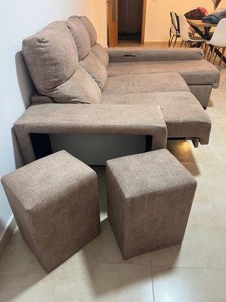 Sofá chaise longue con canapé