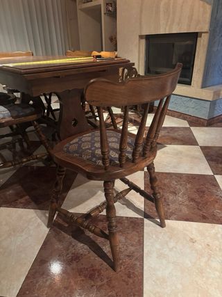 Mesa comedor y 6 sillas madera