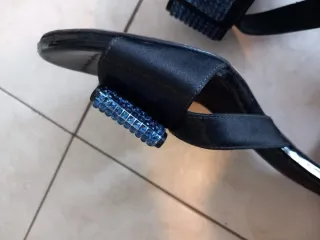 Sandali donna tacco alto con fiocco strass 40