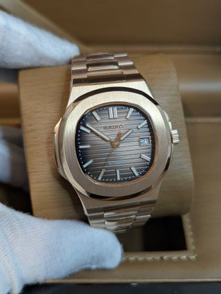 Reloj Seiko Mod Nautilus Rose Gold y Chocolate