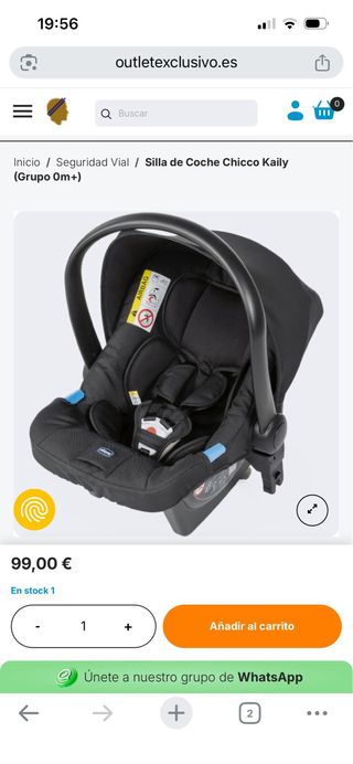 Silla Coche Chicco Kaily Grupo 0m+