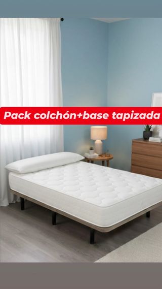 Pack Colchón + Base Tapizada