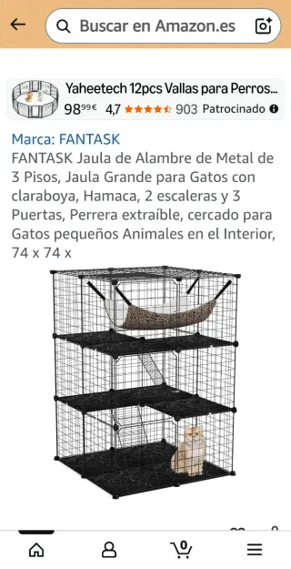 Jaula metálica para gatos