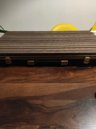 Juego Cubiertos Plateados Metal y Madera