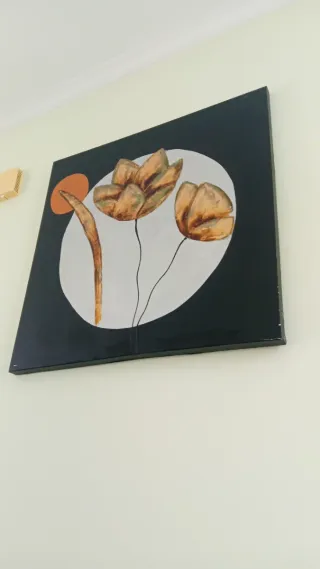 Cuadro Óleo Flores 100x100