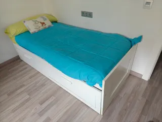 Diván blanco con 2 cajones 80x200 modelo BRIMNES