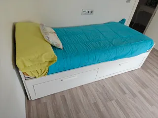 Diván blanco con 2 cajones 80x200 modelo BRIMNES