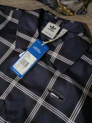 Chaqueta Adidas Cuadros Gris y Blanca Nueva