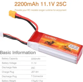 Batería Lipo RC 3S, 11.1V, 2200mAh