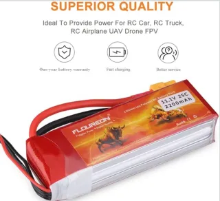 Batería Lipo RC 3S, 11.1V, 2200mAh