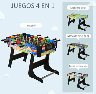 Mesa Multijuegos 4 en 1 Plegable