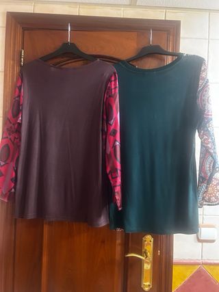 Lote 2 camisas satinadas estampadas