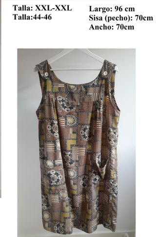 Vestido marrón tirantes estampado