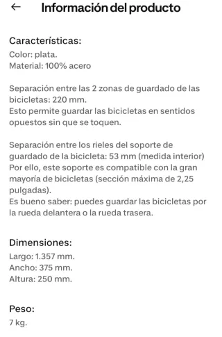 Soporte 5 Bicicletas Metálico