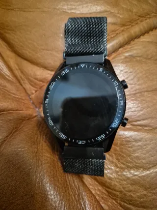 Smartwatch Nero con Maglia Metallico