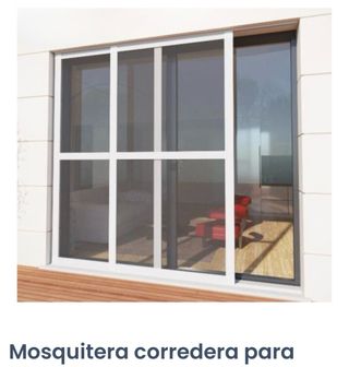 Mosquitera corredera blanca