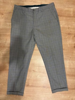 Traje Zara cuadros gris 2 piezas