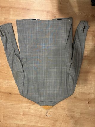 Traje Zara cuadros gris 2 piezas