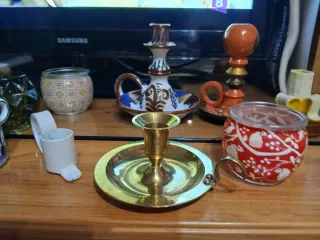 Portavelas, Palmatorias, candelabros, velas,etc