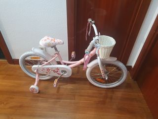 Bicicleta infantil 18 rosa con ruedines