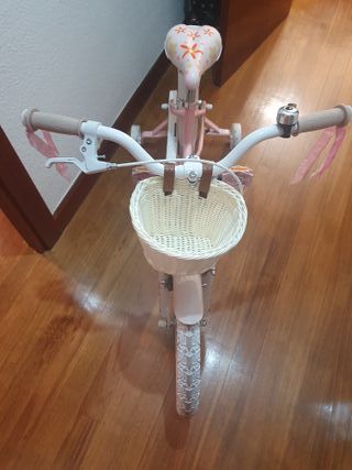 Bicicleta infantil 18 rosa con ruedines
