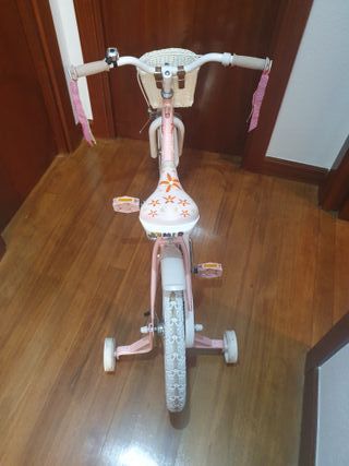 Bicicleta infantil 18 rosa con ruedines