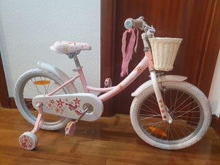 Bicicleta infantil 18 rosa con ruedines