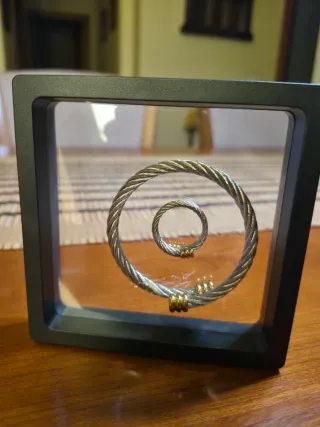 Conjunto Pulsera y Anillo Acero Dorado y Plateado