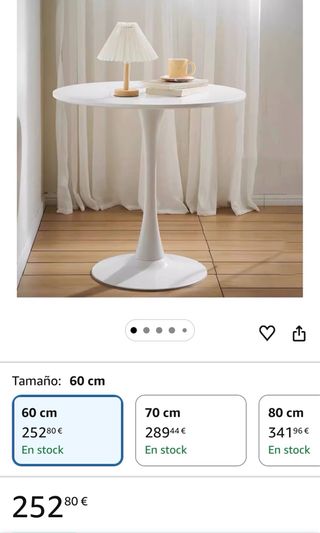 Mesa redonda blanca 60cm