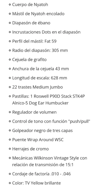 Guitarra Harley Benton DC Junior Yellow