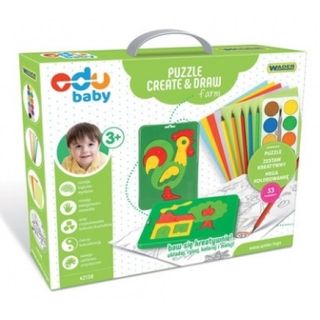 Wader Puzzle Crea y Dibuja Granja 42130s