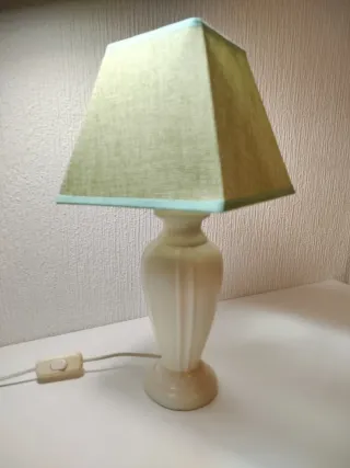 Lámpara de mesa cerámica y tel