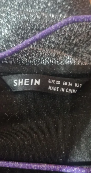 Blusa plateada brillante Talla XS SHEIN