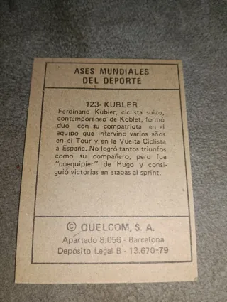 KUBLER ASES MUNDIALES DEPORTE QUELCOM