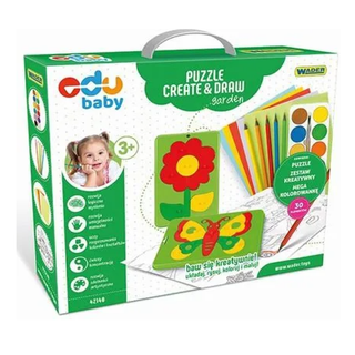 Wader Puzzle Crea y Dibuja Jardín 42140